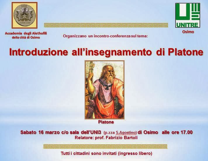 Conferenza introduzione all'insegnamento di Platone