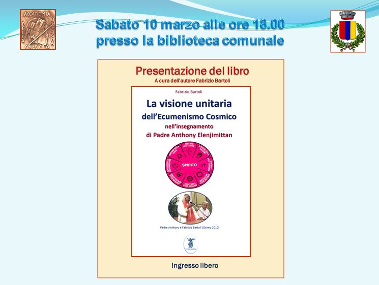 presentazione del libro la visione unitaria dell'ecumenismo cosmico