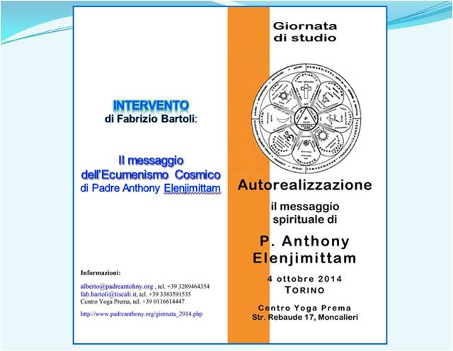 Conferenza il messaggio dell'ecumenismo cosmico