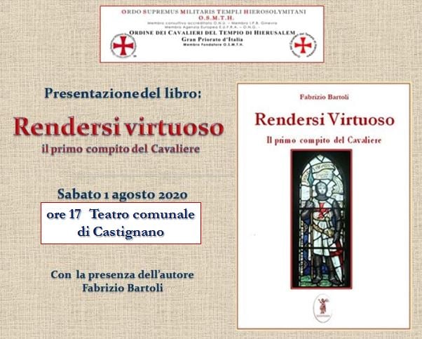 “Rendersi Virtuoso” – 1 agosto 2020, presentazione a Castignano con l’autore Fabrizio Bartoli